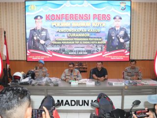 Polres Madiun Kota Ungkap 3 Kasus Curanmor 4 Orang Residivis Diamankan