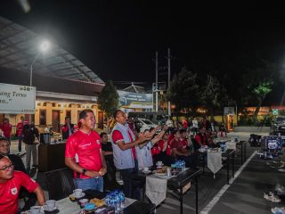 Indonesia Menang 1-0, Nobar Timnas Bersama Polres Kediri Berlangsung Meriah