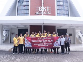 Sambut HUT Bhayangkara ke-80, Polres Gresik Gelar Baksos dan Bakti Religi di Empat Rumah Ibadah