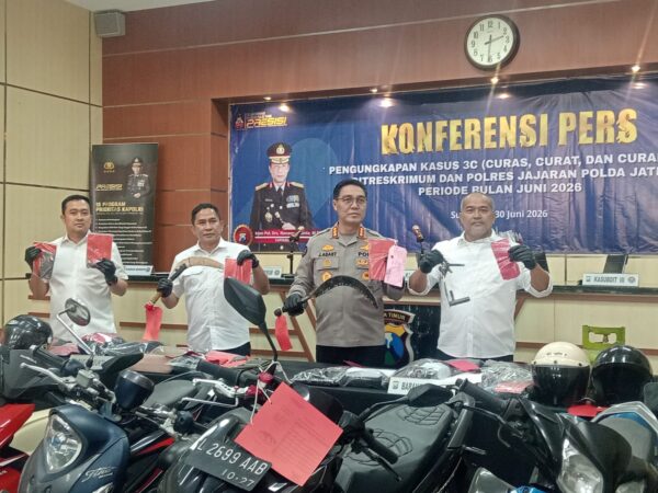 Ditreskrimum Polda Jatim Ungkap 320 Kasus Kejahatan 3C Selama Juni 2026, Modus Curanmor Berubah Gunakan Minibus