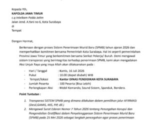 Indeks Integritas Rendah, KASBI Jatim: Jangan Biarkan SPMB Jadi Ladang Korupsi