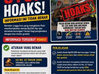 Korlantas Polri: Masyarakat Diimbau Tidak Mudah Percaya Hoaks Terkait Polisi Akan Denda Rp250 Ribu untuk Ban Gundul