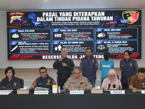Tangkap Pelaku Tawuran Bersajam, Polda Jateng Komitmen Tindak Tegas Kelompok Remaja yang Resahkan Masyarakat