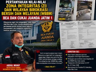 Ketua Divisi Humas ISC Pertanyakan Nilai - nilai Zona Integritas dan WBBM Bea Cukai Juanda 