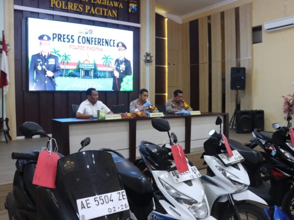 Polres Pacitan Amankan Montir Tersangka Curanmor di Tiga Lokasi