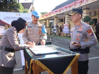Kapolres Kediri Kota Pimpin Sertijab Kasatlantas, Tekankan Profesionalisme dan Pelayanan Presisi