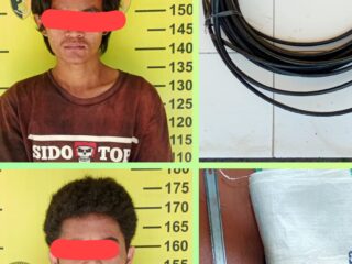 Dua Pelaku Pencurian Kabel PT KAI Menanggal Surabaya Diamankan Polsek Wonocolo