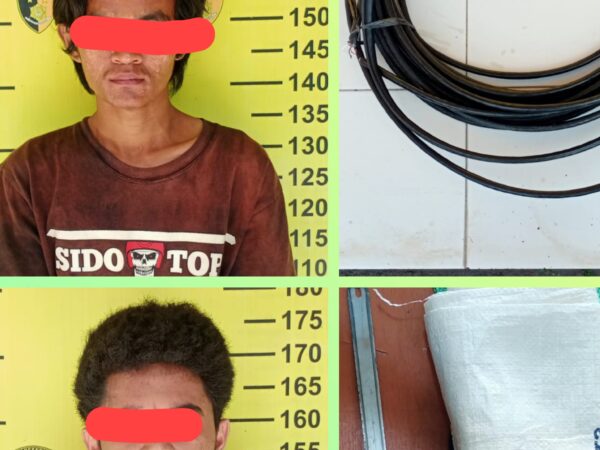 Dua Pelaku Pencurian Kabel PT KAI Menanggal Surabaya Diamankan Polsek Wonocolo