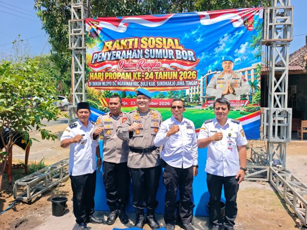 Warnai HUT ke-24 Propam Polri dengan Kepedulian, Bid Propam Polda Jateng Hadirkan Sumur Bor untuk Warga Mloyo Sukoharjo