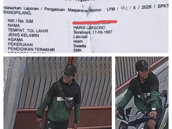 Polisi Karangpilang Belum Bisa Amankan Pelaku Ranmor, Wajah Pelaku Jelas Terkam CCTV