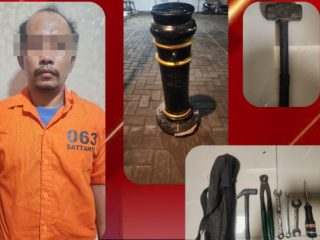 DPO Pencuri 14 Bollard Di Kawasan Kembang Jepun Diamankan Polsek Pabean Cantikan 