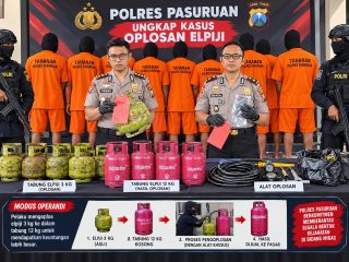 Polres Pasuruan Bongkar Sindikat  Praktek Penyalahgunaan LPG Subsidi 3 Kilogram