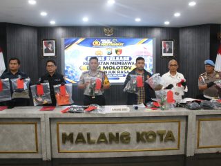 Polresta Malang Kota Gagalkan Rencana Kerusuhan Pasca - Aksi Damai, 12 Tersangka dan 4 Bom Molotov Diamankan